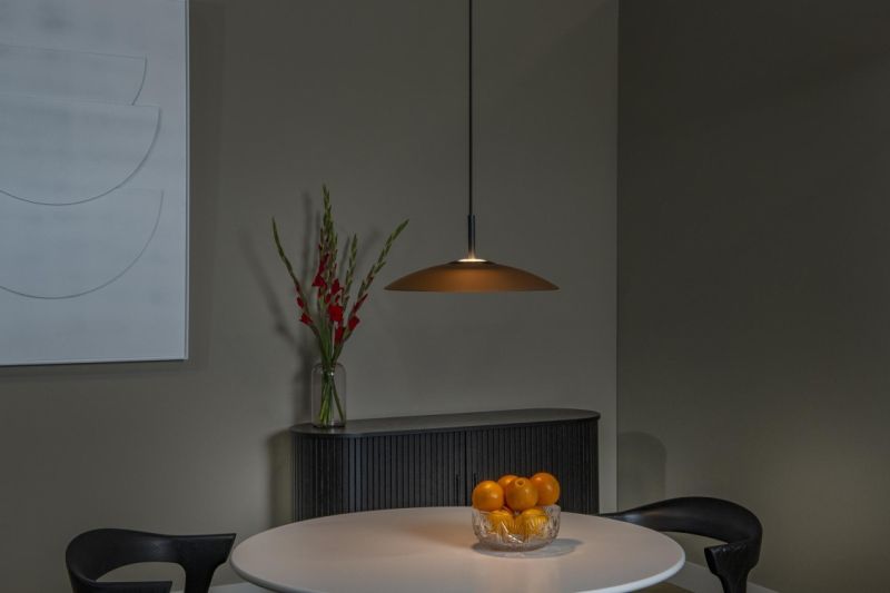 Lucide MENGA - Závesné svietidlo - Ø 40 cm - LED Rozm. - 1x12W 2700K - Jantárová